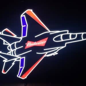 Budweiser Beer Jet Fighter LED Sign
