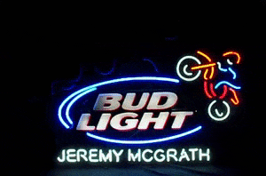 Bud Light Beer Jeremy McGrath Sequencing Neon Sign  My Beer Sign Collection &#8211; Not for sale but can be bought&#8230; budlightjeremymcgrathsequencing